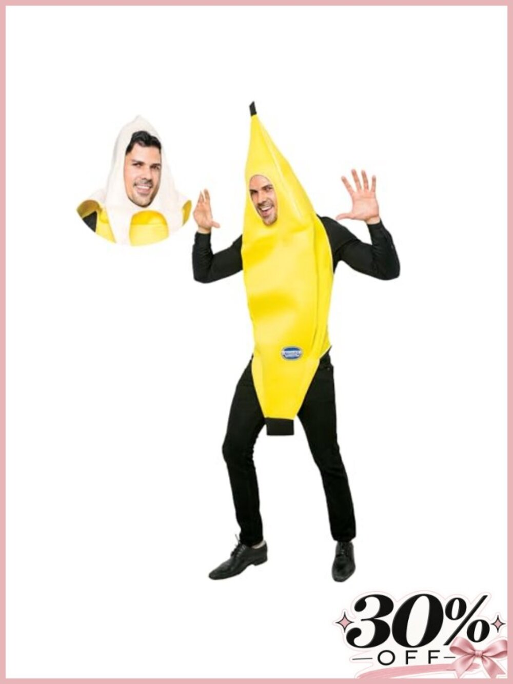 Unisex Banana Costume Pullover Tunic Peelable Top Halloween Cosplay